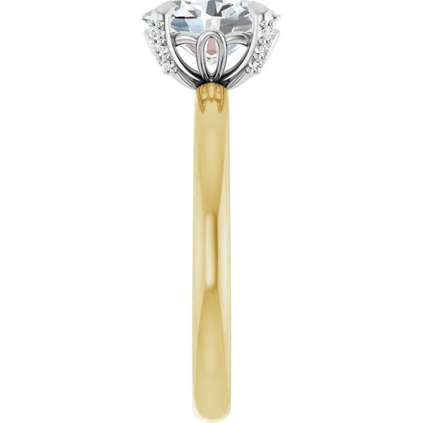 Claw-Prong Accented Engagement Ring Image 4 The Jewelry Source El Segundo, CA