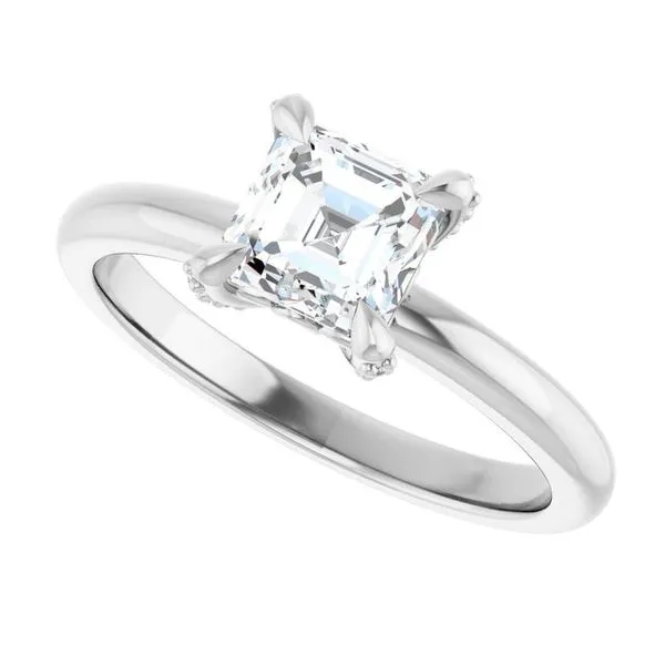 Claw-Prong Accented Engagement Ring Image 5 Natale Jewelers Sewell, NJ