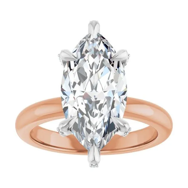 Claw-Prong Accented Engagement Ring Image 3 Hudson Valley Goldsmith New Paltz, NY