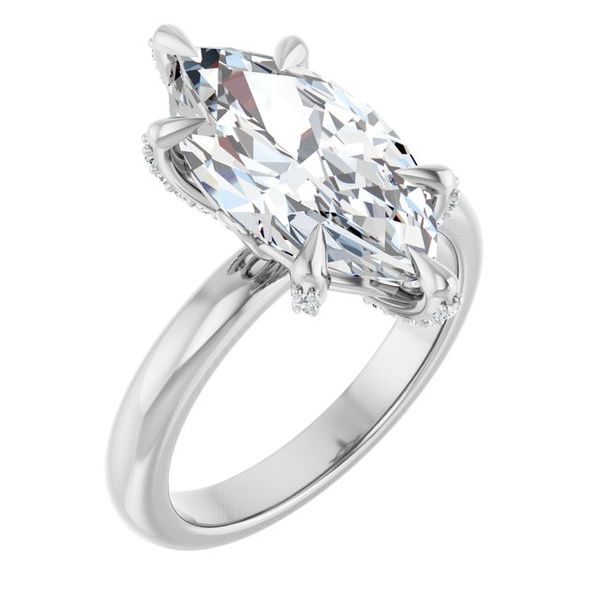 Claw-Prong Accented Engagement Ring