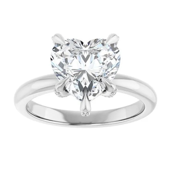 Claw-Prong Accented Engagement Ring Image 3 Ocean View Jewelers Millville, DE