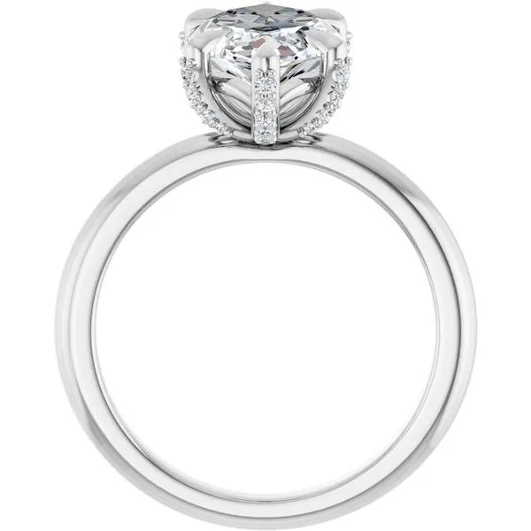 Claw-Prong Accented Engagement Ring Image 2 The Jewelry Source El Segundo, CA