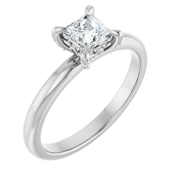 Claw-Prong Accented Engagement Ring Natale Jewelers Sewell, NJ