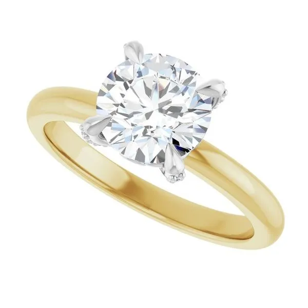 Claw-Prong Accented Engagement Ring Image 5 Hudson Valley Goldsmith New Paltz, NY