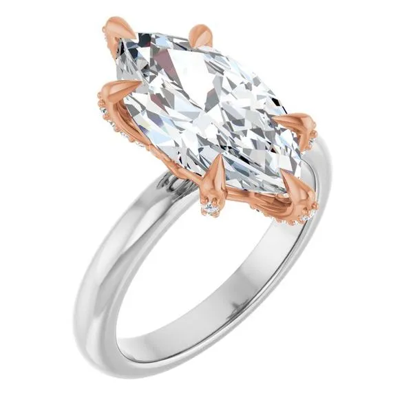 Claw-Prong Accented Engagement Ring