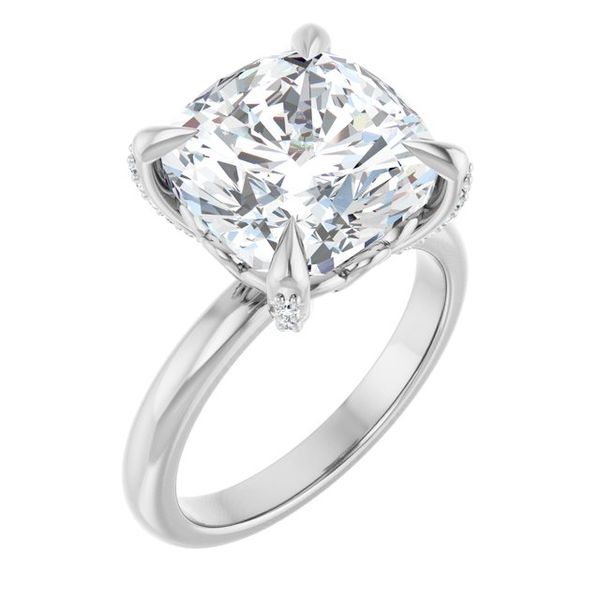 Claw-Prong Accented Engagement Ring