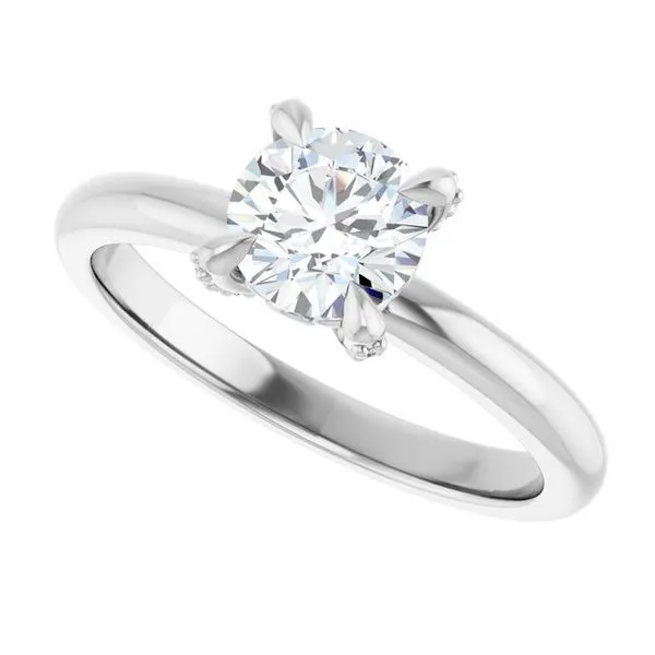 Claw-Prong Accented Engagement Ring Image 5 Hudson Valley Goldsmith New Paltz, NY