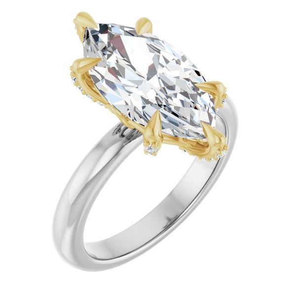 Claw-Prong Accented Engagement Ring