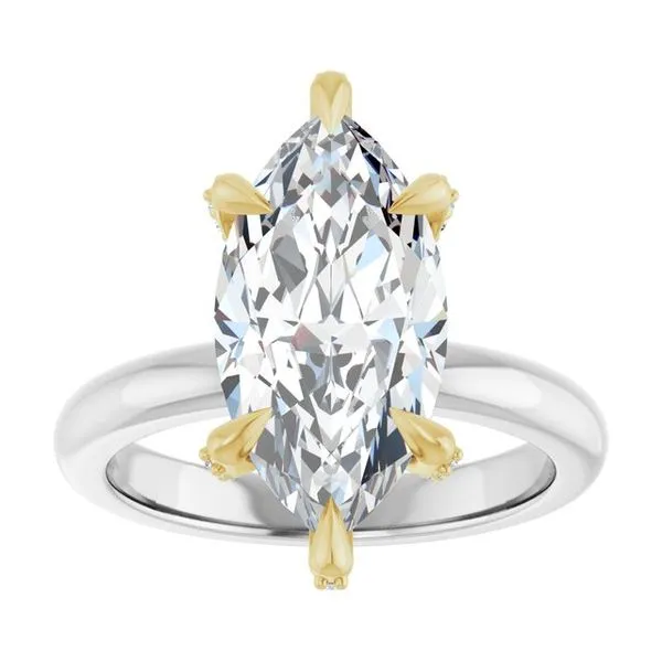 Claw-Prong Accented Engagement Ring Image 3 The Jewelry Source El Segundo, CA