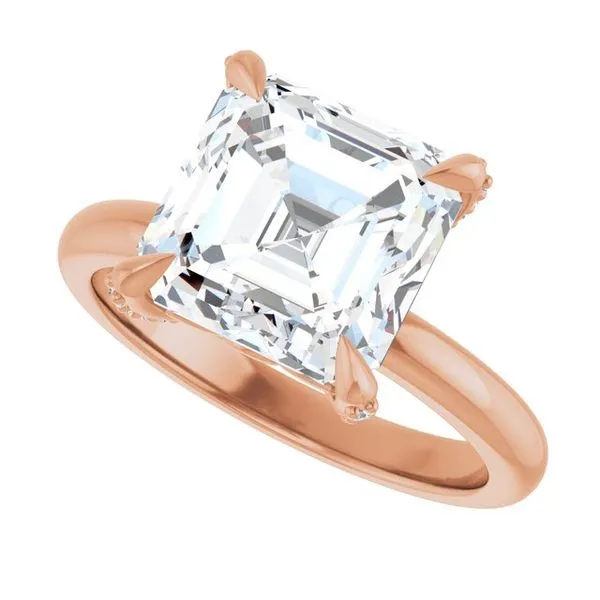 Claw-Prong Accented Engagement Ring Image 5 Hudson Valley Goldsmith New Paltz, NY