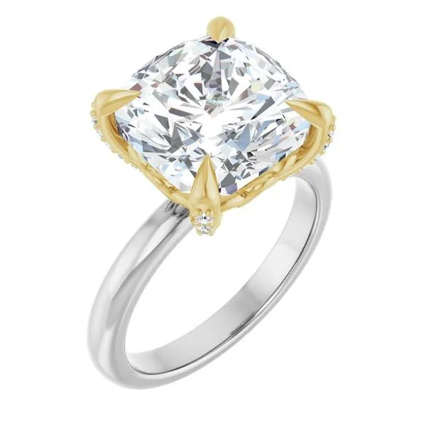 Claw-Prong Accented Engagement Ring