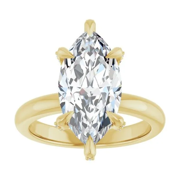 Claw-Prong Accented Engagement Ring Image 3 The Jewelry Source El Segundo, CA