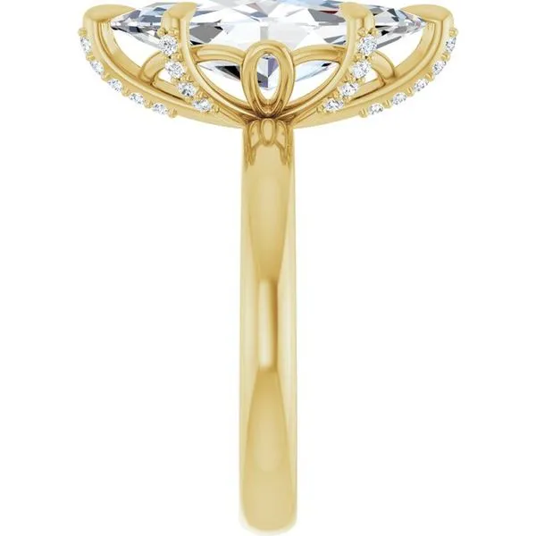 Claw-Prong Accented Engagement Ring Image 4 The Jewelry Source El Segundo, CA