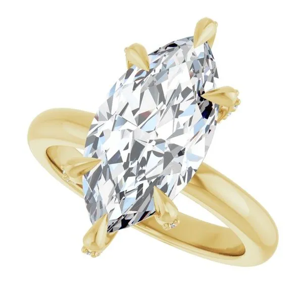 Claw-Prong Accented Engagement Ring Image 5 J. West Jewelers Round Rock, TX