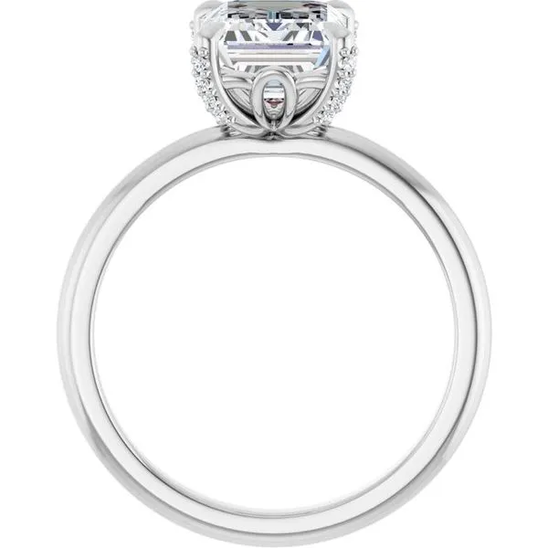 Claw-Prong Accented Engagement Ring Image 2 Hudson Valley Goldsmith New Paltz, NY
