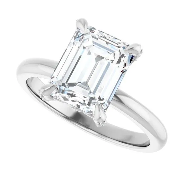 Claw-Prong Accented Engagement Ring Image 5 Hudson Valley Goldsmith New Paltz, NY