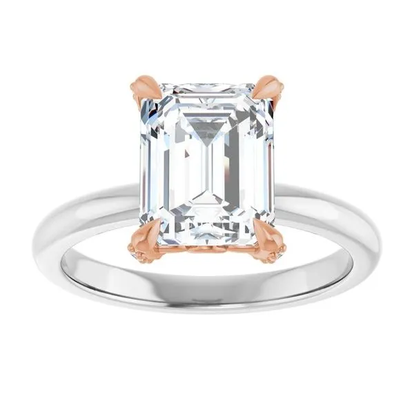 Claw-Prong Accented Engagement Ring Image 3 Hudson Valley Goldsmith New Paltz, NY