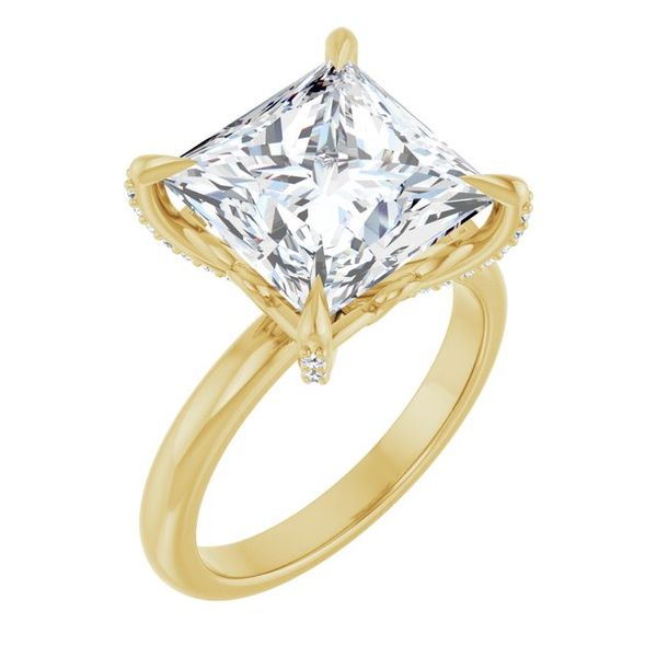 Claw-Prong Accented Engagement Ring