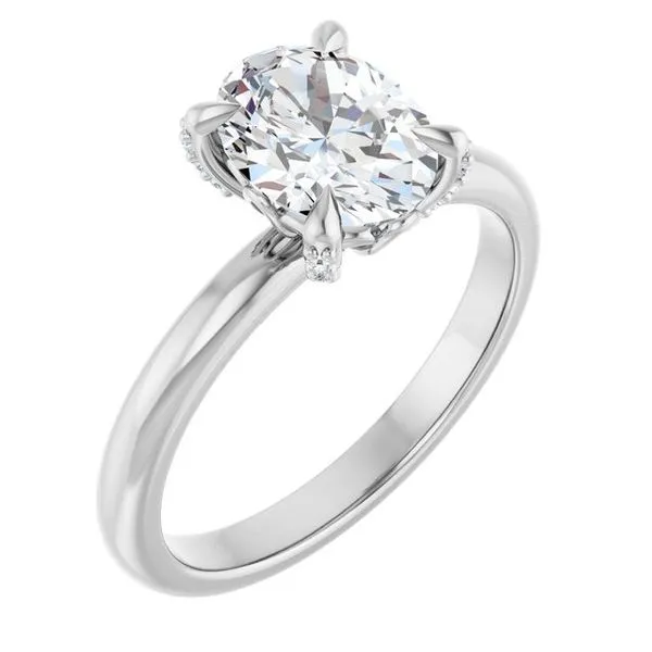 Claw-Prong Accented Engagement Ring JF Jones Jewelers Rochester, NY