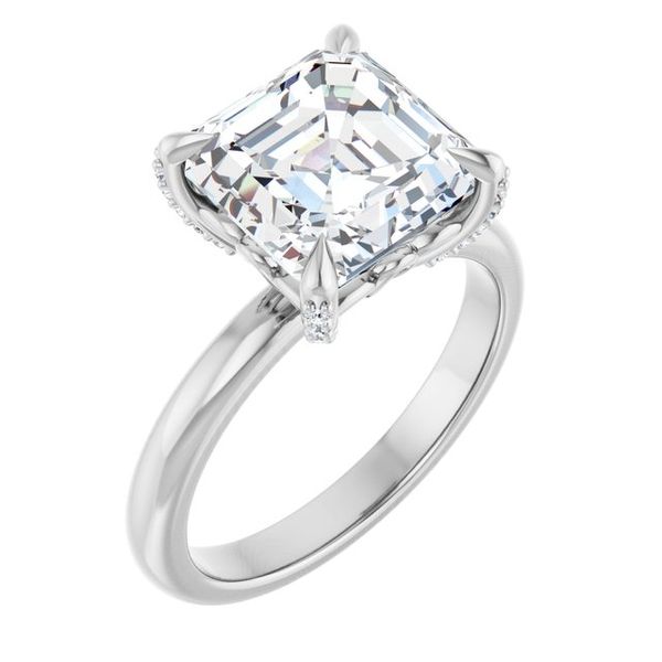 Claw-Prong Accented Engagement Ring