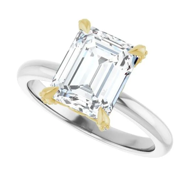 Claw-Prong Accented Engagement Ring Image 5 Hudson Valley Goldsmith New Paltz, NY