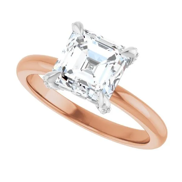 Claw-Prong Accented Engagement Ring Image 5 Hudson Valley Goldsmith New Paltz, NY