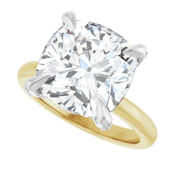 Claw-Prong Accented Engagement Ring Image 5 Hudson Valley Goldsmith New Paltz, NY