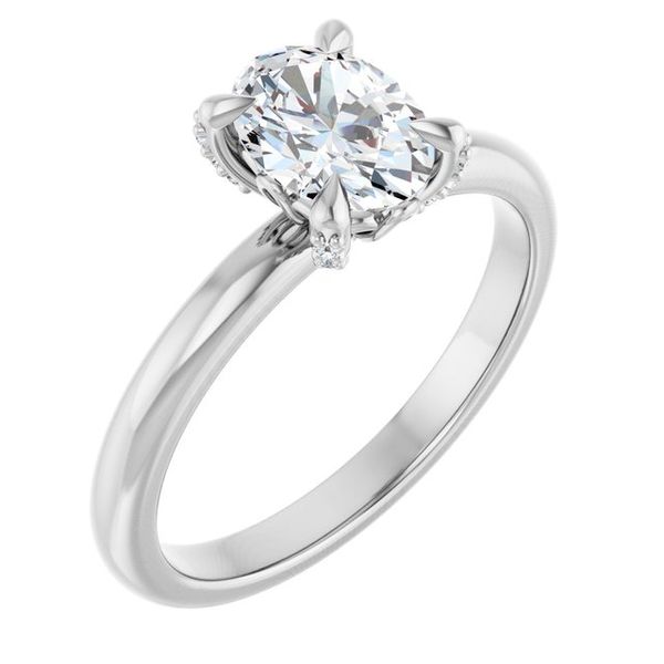 Claw-Prong Accented Engagement Ring