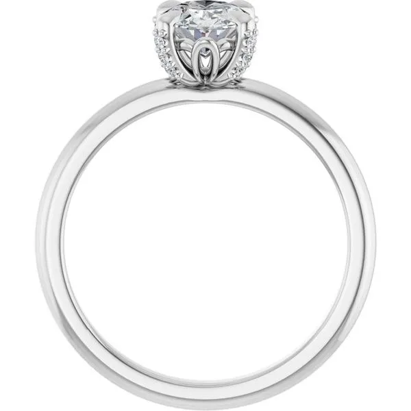 Claw-Prong Accented Engagement Ring Image 2 Hudson Valley Goldsmith New Paltz, NY