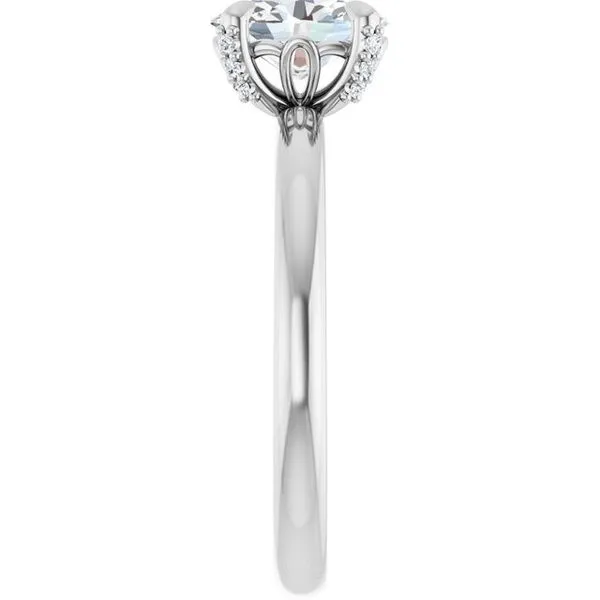 Claw-Prong Accented Engagement Ring Image 4 Ocean View Jewelers Millville, DE