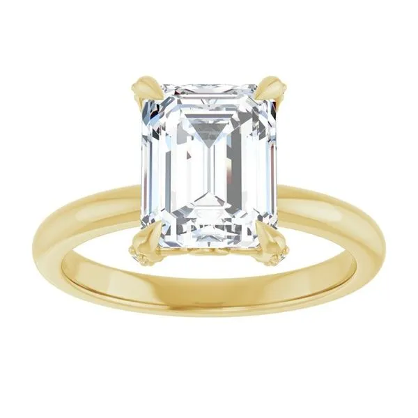 Claw-Prong Accented Engagement Ring Image 3 Hudson Valley Goldsmith New Paltz, NY