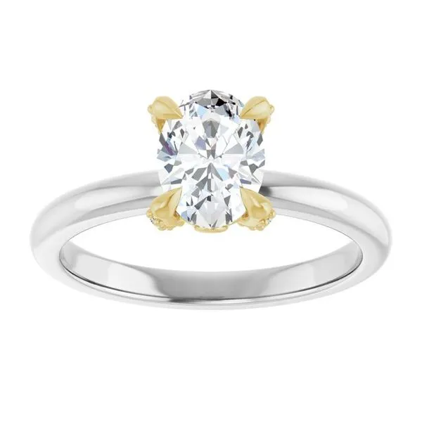 Claw-Prong Accented Engagement Ring Image 3 Hudson Valley Goldsmith New Paltz, NY