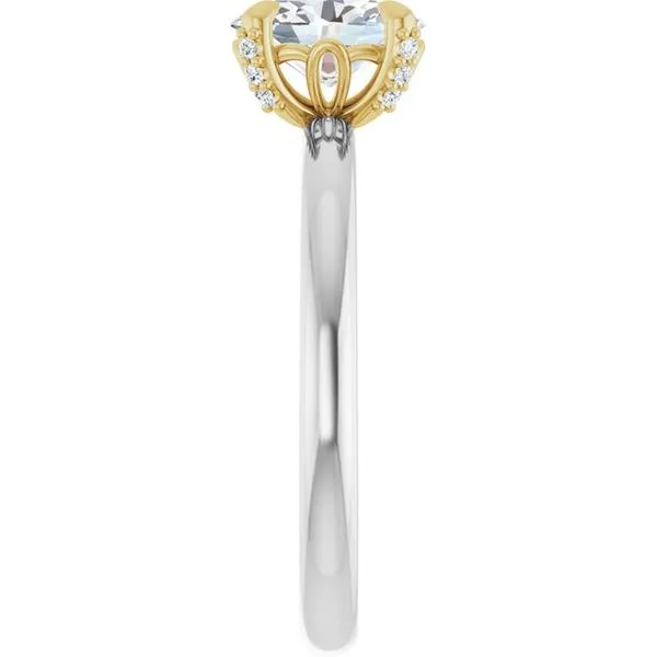 Claw-Prong Accented Engagement Ring Image 4 Hudson Valley Goldsmith New Paltz, NY