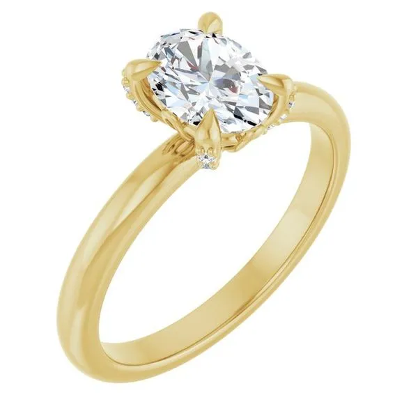 Claw-Prong Accented Engagement Ring JF Jones Jewelers Rochester, NY