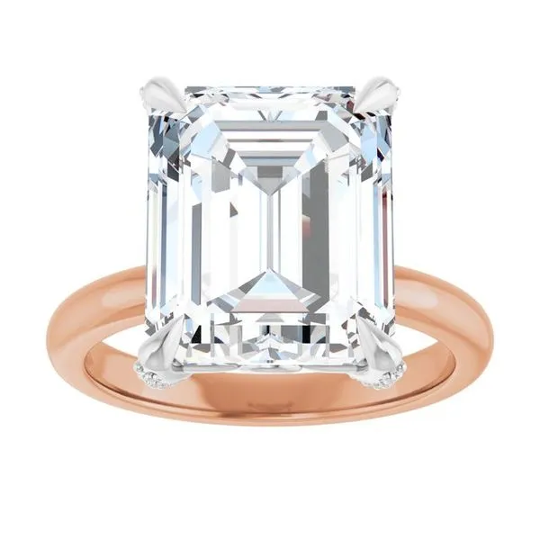 Claw-Prong Accented Engagement Ring Image 3 Hudson Valley Goldsmith New Paltz, NY