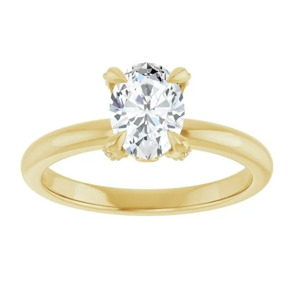 Claw-Prong Accented Engagement Ring Image 3 Austin's Fine Diamonds & Jewelry Lyndhurst, NJ