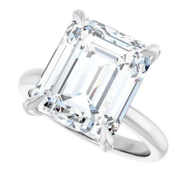 Claw-Prong Accented Engagement Ring Image 5 Ocean View Jewelers Millville, DE