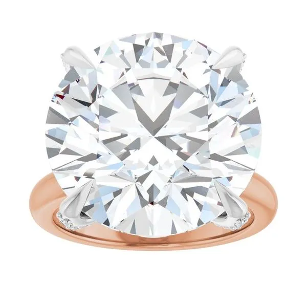 Claw-Prong Accented Engagement Ring Image 3 Hudson Valley Goldsmith New Paltz, NY