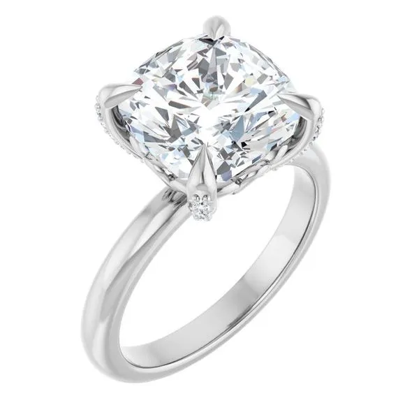 Claw-Prong Accented Engagement Ring