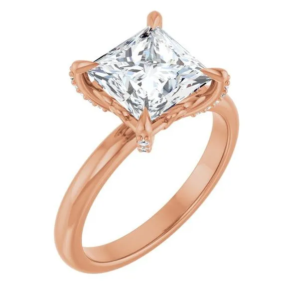 Claw-Prong Accented Engagement Ring JF Jones Jewelers Rochester, NY