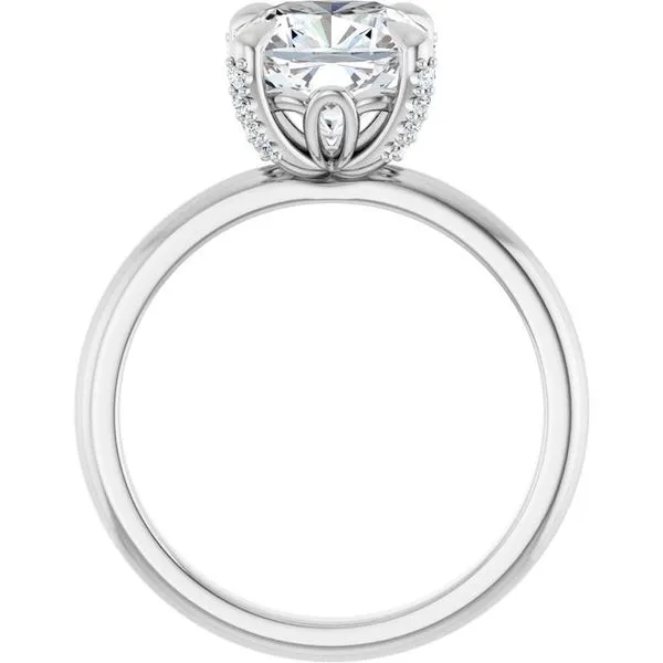 Claw-Prong Accented Engagement Ring Image 2 Hudson Valley Goldsmith New Paltz, NY