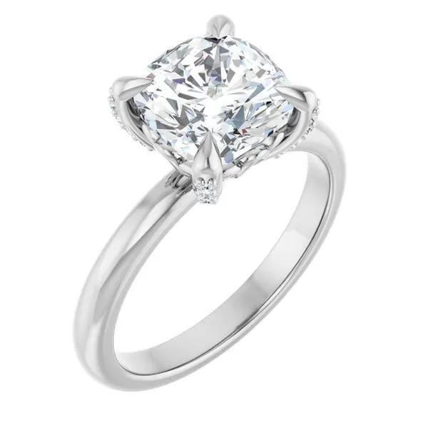 Claw-Prong Accented Engagement Ring Natale Jewelers Sewell, NJ