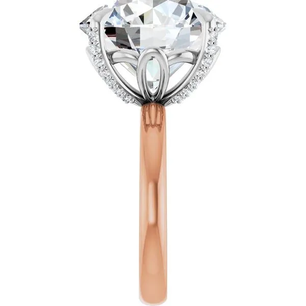 Claw-Prong Accented Engagement Ring Image 4 Hudson Valley Goldsmith New Paltz, NY