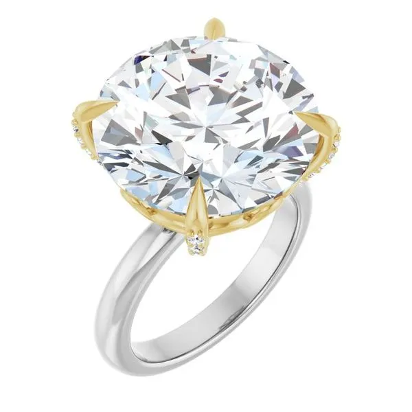 Claw-Prong Accented Engagement Ring
