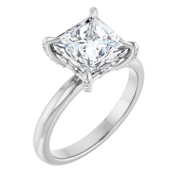 Claw-Prong Accented Engagement Ring