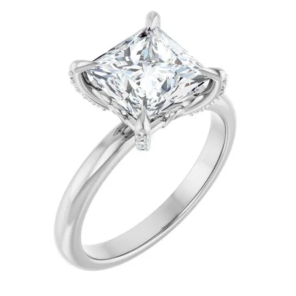 Claw-Prong Accented Engagement Ring