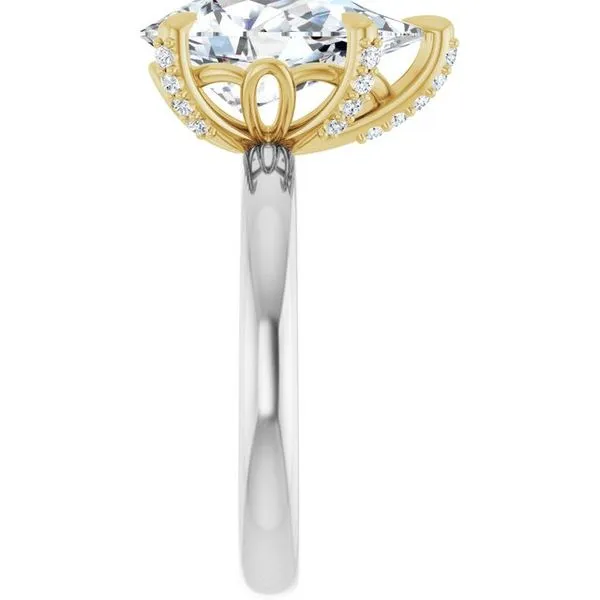 Claw-Prong Accented Engagement Ring Image 4 Hudson Valley Goldsmith New Paltz, NY