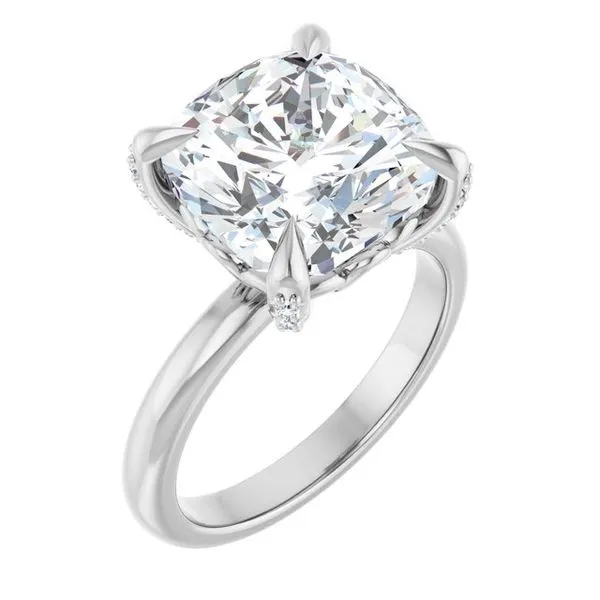 Claw-Prong Accented Engagement Ring