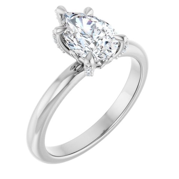 Claw-Prong Accented Engagement Ring