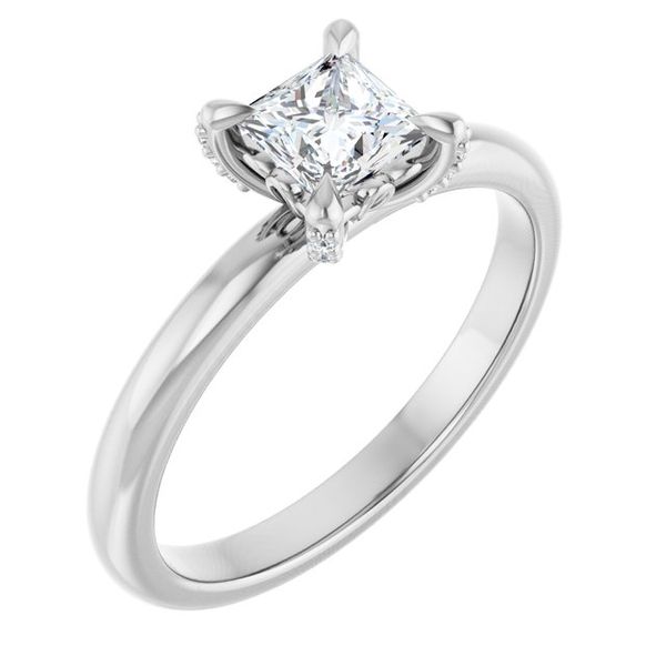 Claw-Prong Accented Engagement Ring
